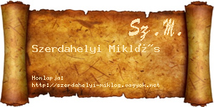 Szerdahelyi Miklós névjegykártya