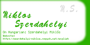 miklos szerdahelyi business card